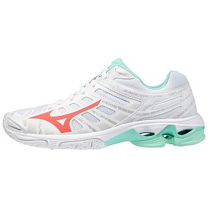 Tenis Para Voleibol Mizuno Wave Voltage Mujer Blancos/Verdes/Naranjas | Mexico-643108